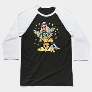 Queen Bee Honey Comb Kawaii Pastel Goth Baseball T-Shirt